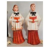 Vintage Choir Boy and Girl Blow Mold Christmas Fig