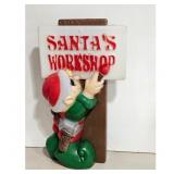 Vintage Santas Workshop Elf Blow Mold Christmas De