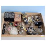 WOODEN NICKLES, BIRD FIGURINES, ASH TRAYS,