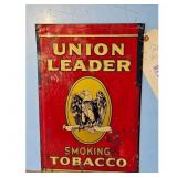 Union Leader Smoking Tobacco Tin Sign