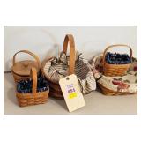 Lot of 5 Woven  Longaberger Baskets