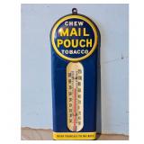 Vintage Mail Pouch Tobacco Thermometer Sign