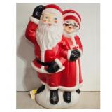 Vintage Santa and Mrs. Claus Blow Mold Christmas D