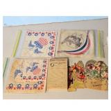 Vintage Lot of Patriotic Napkins, Valentine Cards