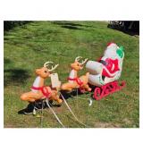 Vintage Santa Claus Sleigh and Reindeer Christmas