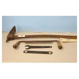 Vintage Wood Handle Drawknife & Tools Lot