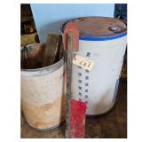 Lot of 2 Barrels and a Trowel/Edger Tool