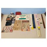 Vintage Lot: Ohio License Plate, First Aid Books,