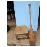 Vintage Wooden Oar and Roll Around Seat