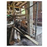 Farm Gate with Chain Link Fencing and Wooden Posts