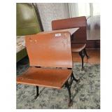Vintage School Desk Chair Set - Wood and Cast Iron