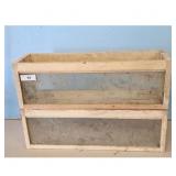 Vintage Wooden Planter Boxes with Glass Inserts -