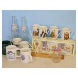 Vintage Pepsi Bottles and Collectible Mugs Set