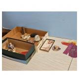 Vintage School Fair Ribbons & Seashell Display Lot