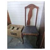 Vintage Wooden Chair with World Book Encyclopedia