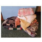 Lot of 3 Handmade Patchwork Quilts/Blankets & Othe
