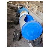 Custom Barrel Train Cart / Wagon - Blue and White