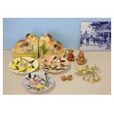 Vintage Ceramic Dog Bookends and Collectible Figur