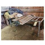 Vintage Metal Work Table with Wooden Top