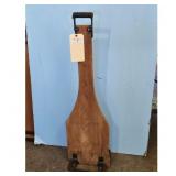 Vintage Wooden Dolly Cart with Handle and Wheels