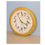 Round Wall Clock with Bird Illustrations