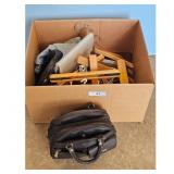 Dillards Wooden Hangers and Leather Handbag Lot