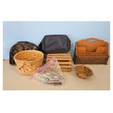 Lot of 5 Decorative Baskets and Organizer
