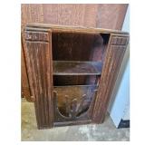 Vintage Wooden Magazine Rack Shelf with Decorative
