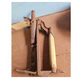 Antique Cast Iron Shoe Last and Cobblers Hammer To