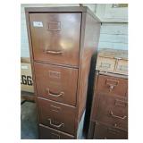 Vintage 4-Drawer Metal Filing Cabinet Brown