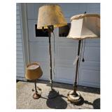 Lot of 3 Vintage Floor and Table Lamps