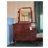 Antique Tiger Oak Dresser with Mirror