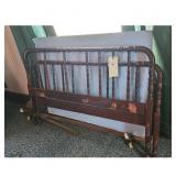 Antique Wooden Spindle Bed Frame Headboard and Foo