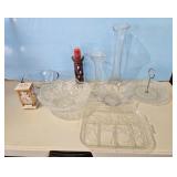 Glass Serving Tray with Fruit Design and Decorativ
