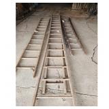 Lot of 3 Vintage Wooden Ladders