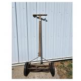 Vintage Push Reel Lawn Mower with Wooden Handle