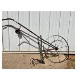 Antique Single Wheel Push Plow Cultivator Garden T