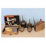 Vintage Vacor Rat Killer Gun & Oil Cans Lot