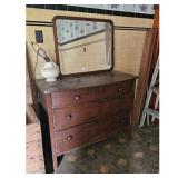 Antique Oak Dresser with Mirror