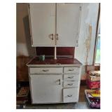 Vintage Metal Kitchen Cabinet with Hutch