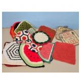 Handmade Crochet Pot Holders and Trivets Lot - Fru