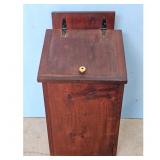 Vintage Wooden Candle Box Bin Holder with Hinged L