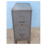 Vintage 2-Drawer Metal Filing Cabinet Gray Industr