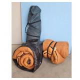 2 Coleman Sleeping Bags and tent