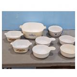 Vintage Corelle Corning Ware Chicken Soup Bowls &
