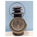 Antique Railroad Lantern with Red Lens