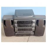 GPX Stereo System with CD Player, Dual Cassette, a