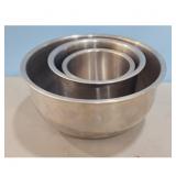 Set of 3 Stainless Steel Mixing Bowls Nesting Kitc