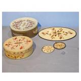 Vintage Decorative Tins with Floral Designs