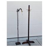 Vintage Floor Lamp and Wooden Coat Rack Set